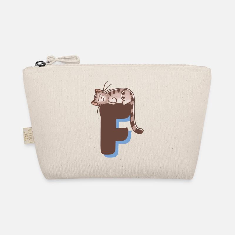 Katze Buchstabe F - Bio-Täschchen - Natur