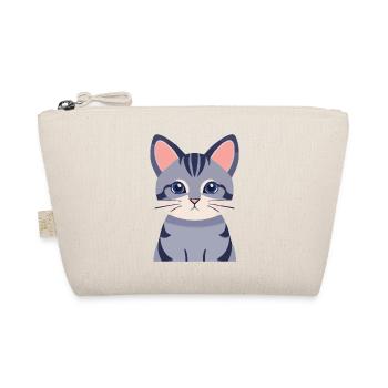 gray cat cute - Organic Pouch - nature - Front