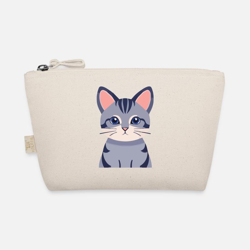 gray cat cute Organic Pouch
