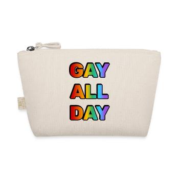 Gay All Day funny gay pride - Organic Pouch - nature - Front