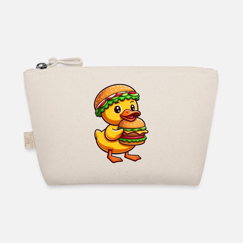 Funny Duck Cartoon Fast Food Burger Organic Pouch