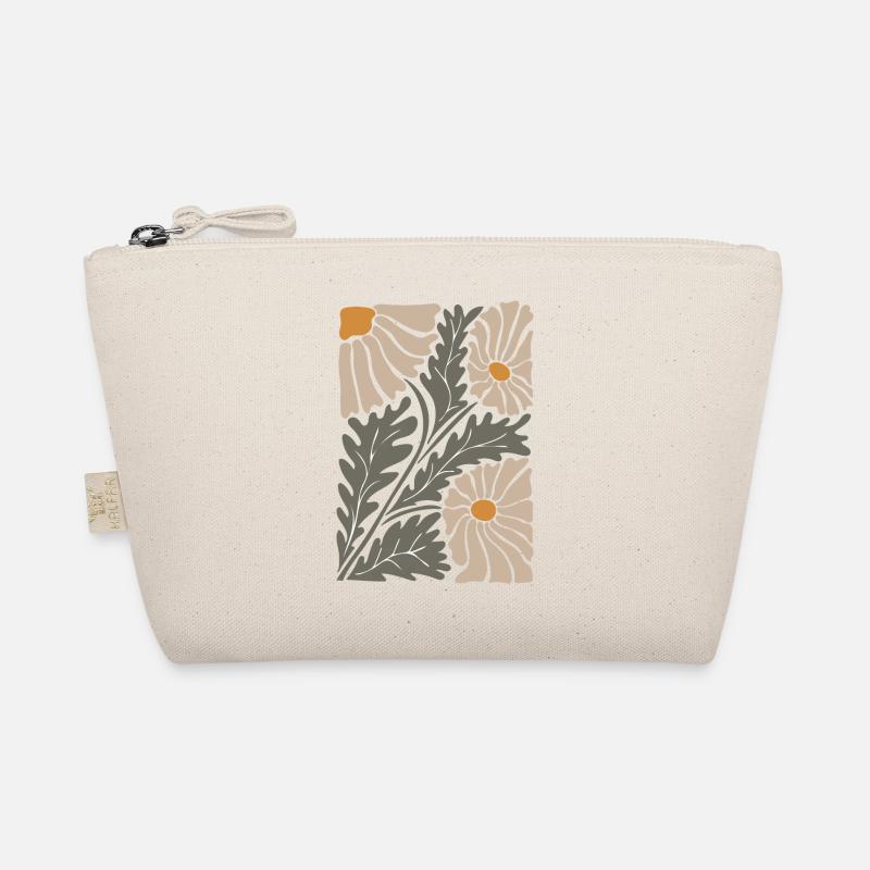 Retro Groovy Flowers - Organic Pouch - nature