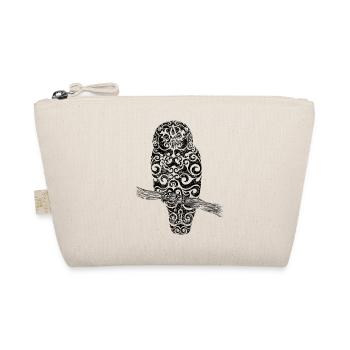 Swirly Owl (b&w) - Organic Pouch - nature - Front