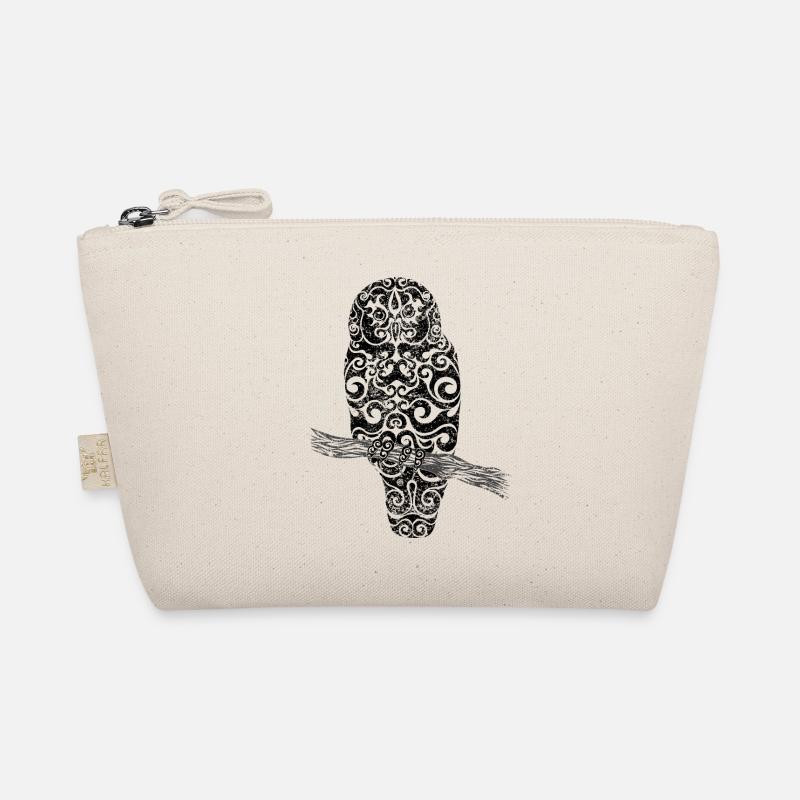 Swirly Eule (s/w) Bio-Täschchen