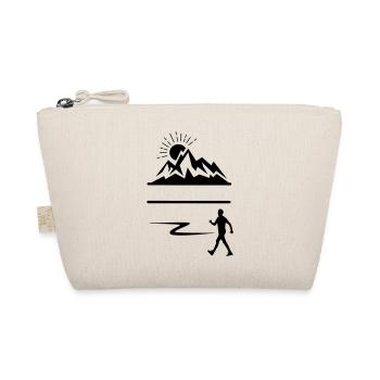 Hiker man mountains banner - Organic Pouch - nature - Front