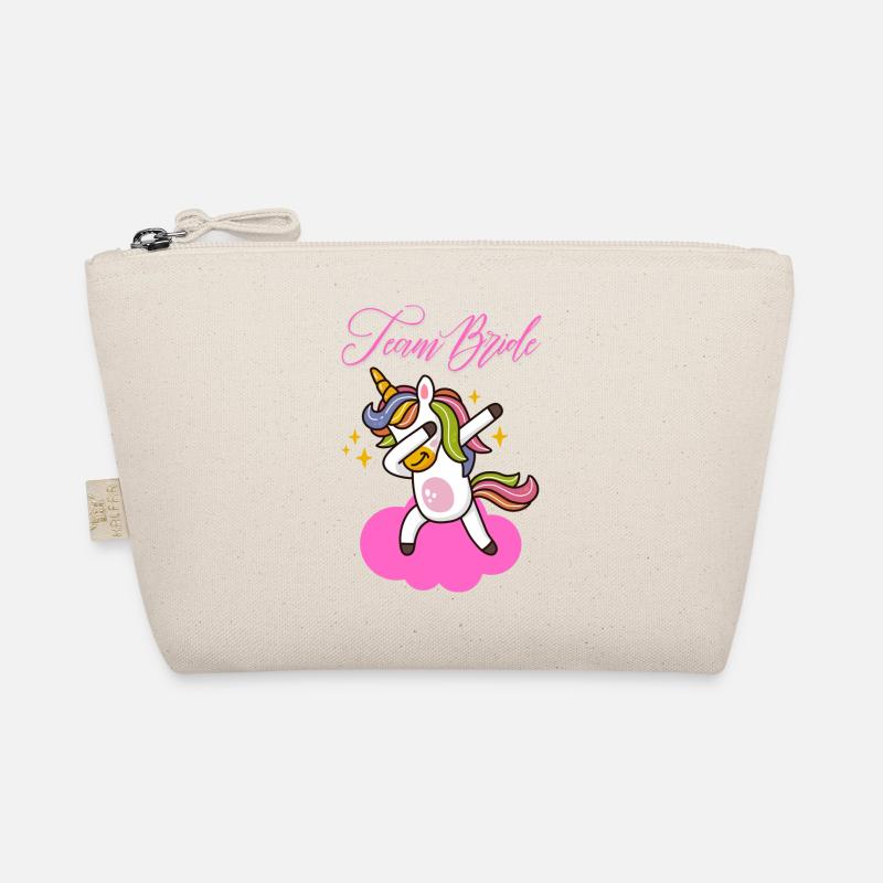 Junggesellinnenabschied Einhorn Team Bride rosa - Bio-Täschchen - Natur