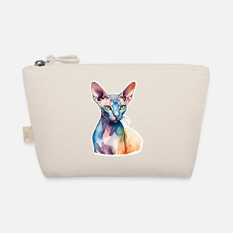 Sphynx Katze Wasserfarben Bio-Täschchen
