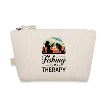 Fishing is my Therapy - Sonnenuntergang - Bio-Täschchen - Natur - Vorne