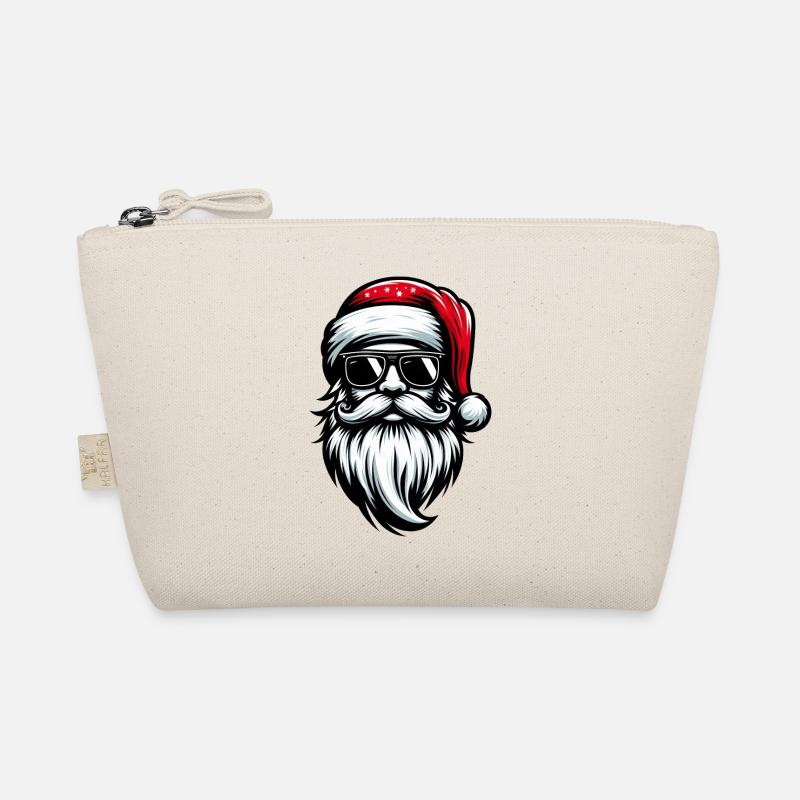 Weihnachtsmann Kopf Porträt mit Sonnenbrille cool Bio-Täschchen