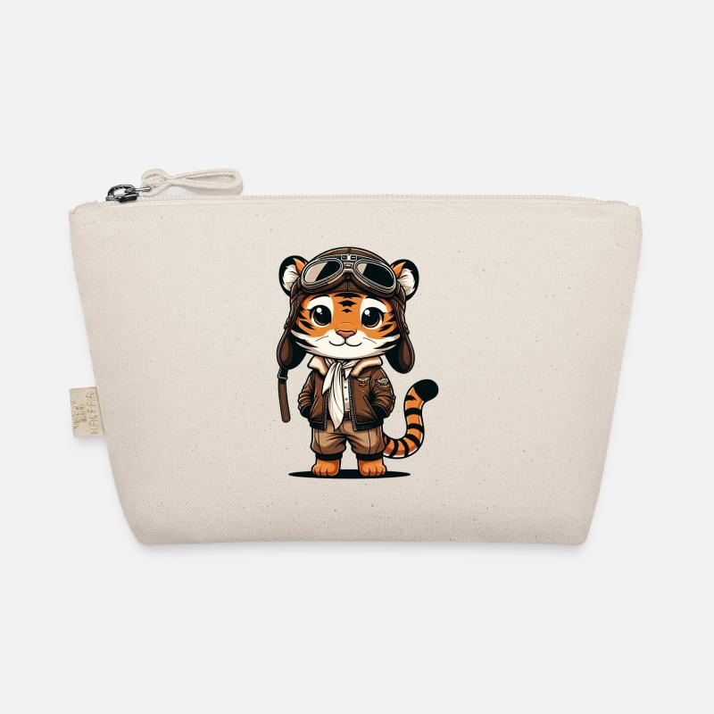 Cute Tiger Pilot Organic Pouch