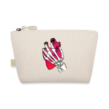 Heart in skeleton hand - Organic Pouch - nature - Front