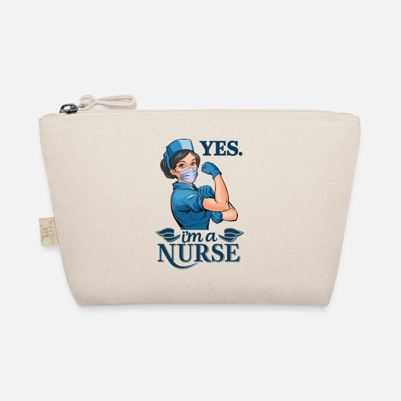 Lustige Krankenschwester mit Humor - Bio-Täschchen - Natur