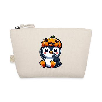 Cute Halloween Penguin Pumpkin Cartoon October - Organic Pouch - nature - Front