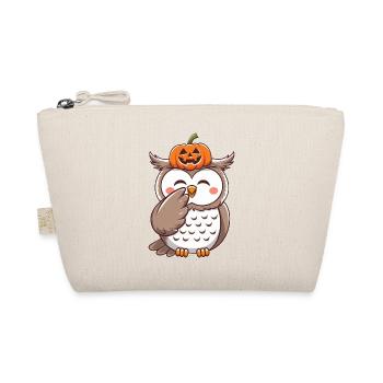 Süße Halloween Schnee-Eule Kürbis Oktober Cartoon - Bio-Täschchen - Natur - Vorne