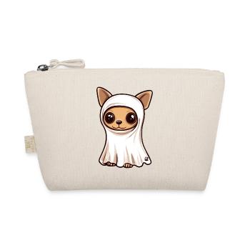 Chihuahua Hund Halloween Comic Geist - Bio-Täschchen - Natur - Vorne