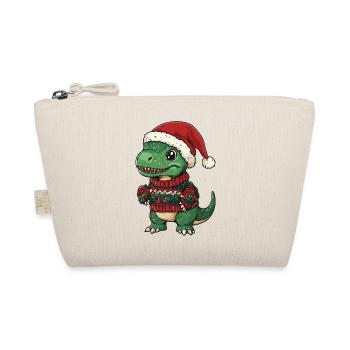 Dinosaur T-Rex Christmas - Organic Pouch - nature - Front