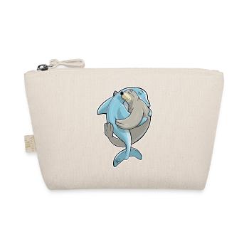 ❤️ Beste Freunde für immer, Robbe und Delphin - Bio-Täschchen - Natur - Vorne