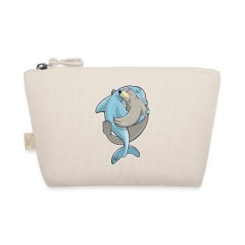 Beste Freunde für immer, Robbe umarmt Delfin - Bio-Täschchen - Natur - Vorne