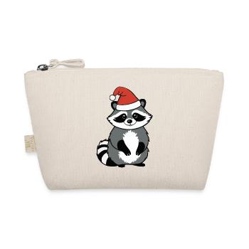 Raccoon Christmas Watercolors - Organic Pouch - nature - Front