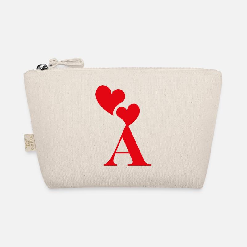 Red Heart Letter - Organic Pouch - nature