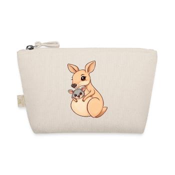 Loving Kangaroo & Sleepy baby Duo - Organic Pouch - nature - Front
