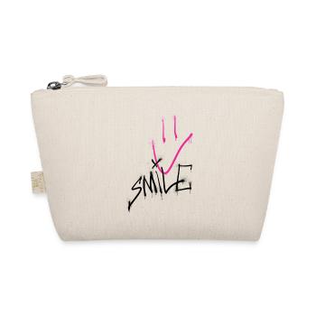 Smile black pink 001 - Bio-Täschchen - Natur - Vorne