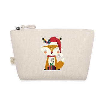 renard mignon avec chapeau de père noël et cadeau - Trousse biologique - nature - Devant