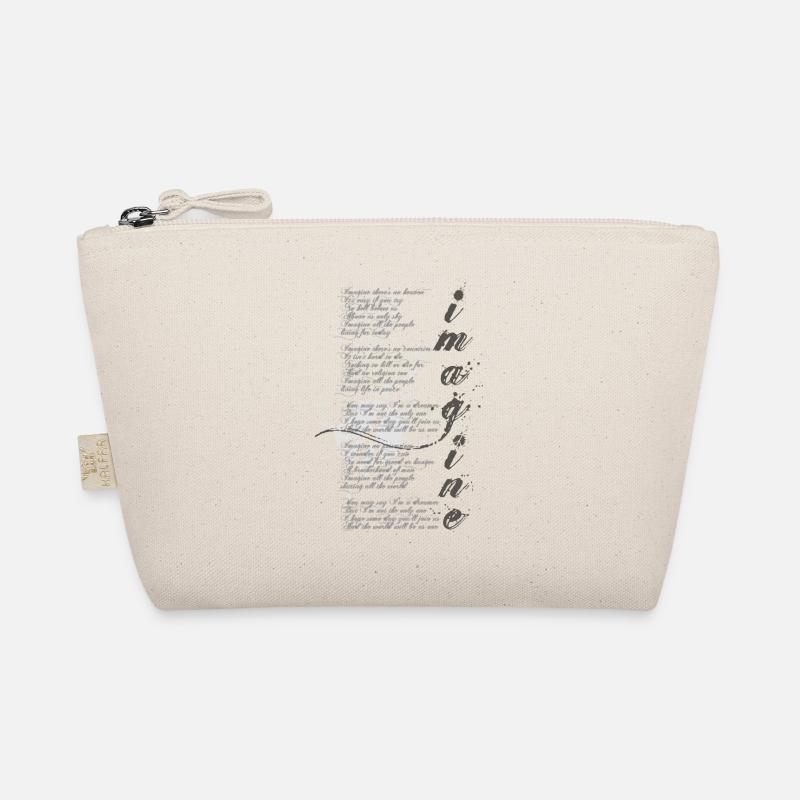 imagine - graphic peace sign and lyrics Organic Pouch