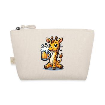 Cute Giraffe Drinking Beer 3 - Bio-Täschchen - Natur - Vorne