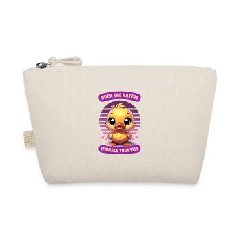 Empowering Duck the Haters valentine gift - Organic Pouch - nature - Front