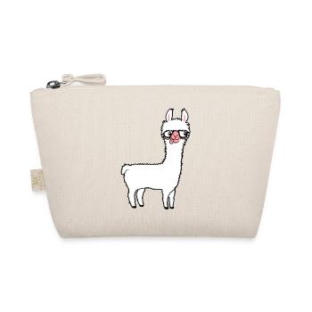Llama Nerd Geek Lunettes à monture de corne Smart Funny Grimace - Trousse biologique - nature - Devant