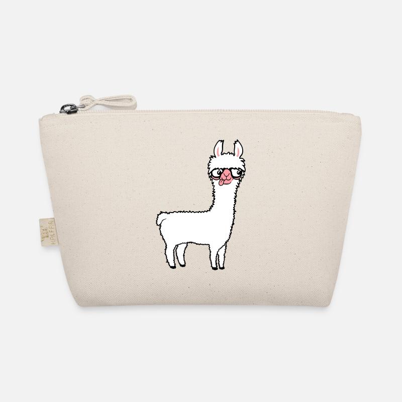 Llama Nerd Geek Lunettes à monture de corne Smart Funny Grimace Trousse biologique