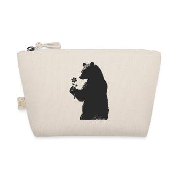 Ours doux avec fleur dans le style de la main - silhouette - Trousse biologique - nature - Devant