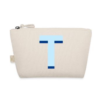 Pop und moderner blauer Buchstabe t - Bio-Täschchen - Natur - Vorne