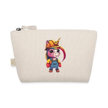 Cute Unicorn Construction Worker - Bio-Täschchen - Natur - Vorne