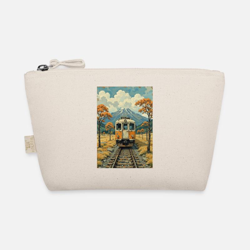Retro Train Image Organic Pouch