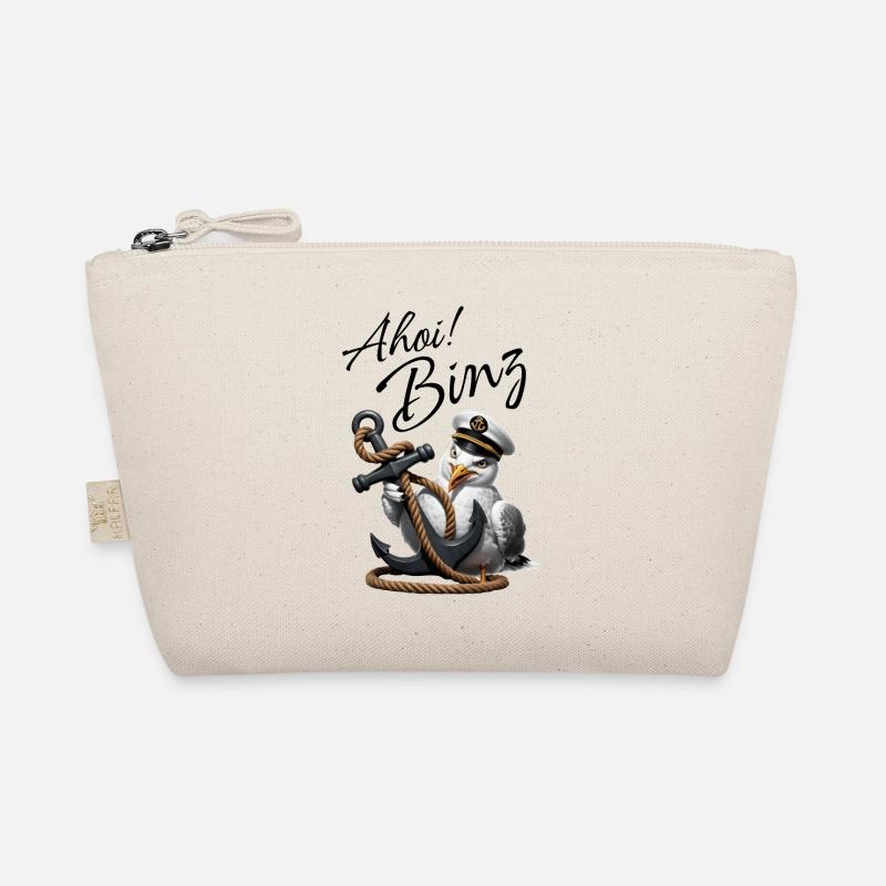 Ahoy Binz ! funny seagull with anchor Organic Pouch