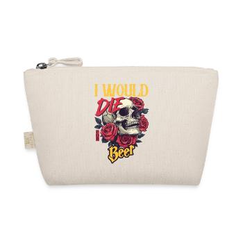 Ich würde für Bier sterben Totenkopf mit Rosen - Bio-Täschchen - Natur - Vorne
