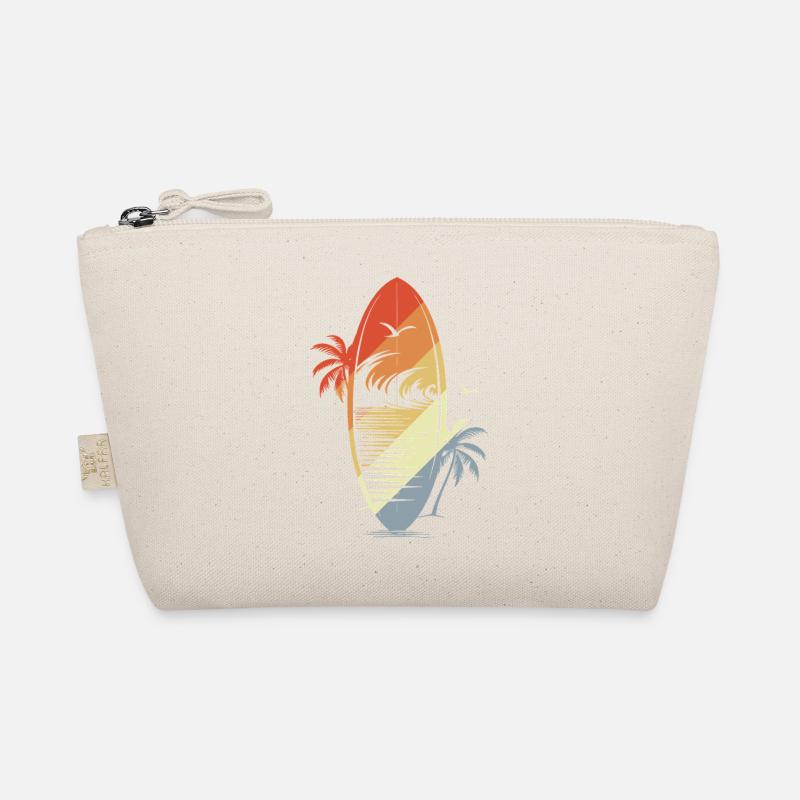 Surfbrett Vintage Grafik - Bio-Täschchen - Natur