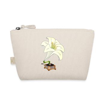 Lilie als Grammophon – Nostalgisches Blumendesign - Bio-Täschchen - Natur - Vorne