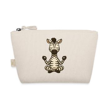 Cute Zebra Yoga Meditation Relaxation Cartoon - Organic Pouch - nature - Front