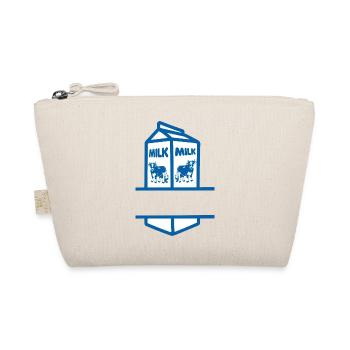 Blue Milk Carton with Cow Own Text - Organic Pouch - nature - Front