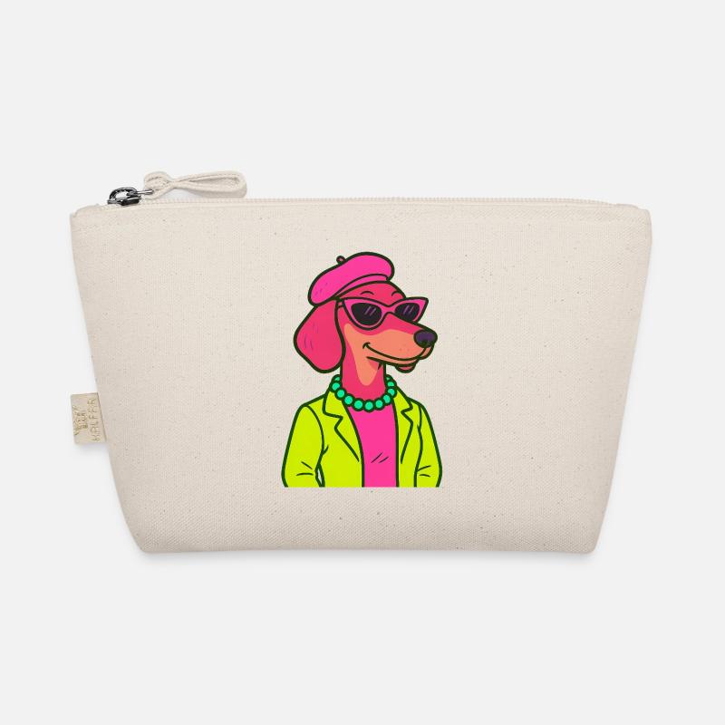 Neon Dackel Dame Bio-Täschchen