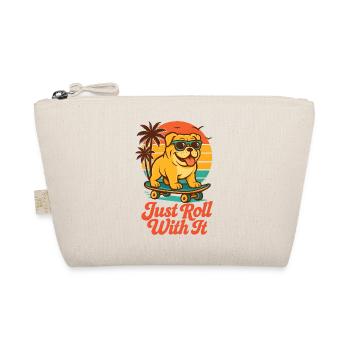 Bulldog fait du skateboard au coucher du soleil - Trousse biologique - nature - Devant