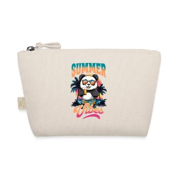 Summer Panda Bear Beer Beach Sea Palm Trees Party - Organic Pouch - nature - Front