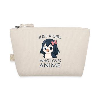 Cute Penguin Just a Girl who Loves Anime - Organic Pouch - nature - Front