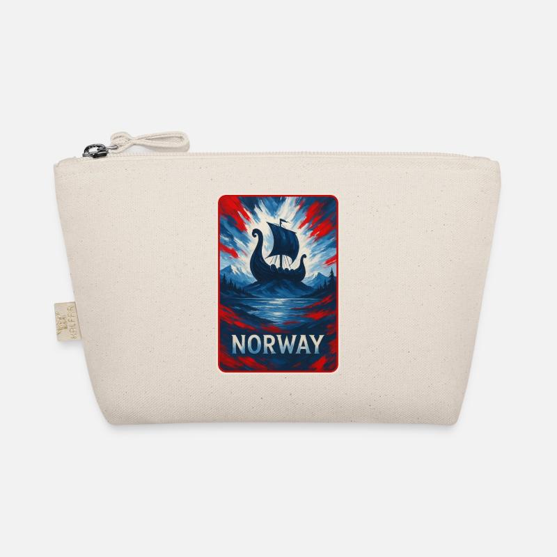 Norwegen Landschaft Flaggen Design - Bio-Täschchen - Natur
