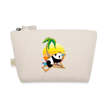 Baby panda bear relaxing on the deck chair - Organic Pouch - nature - Front