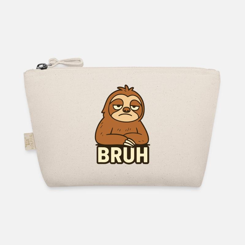 Casual Sloth Expression T-Shirt Design Organic Pouch