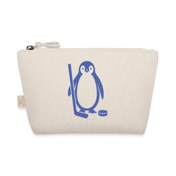 Minimalistischer Pinguin Eishockeyspieler Silhouet - Bio-Täschchen - Natur - Vorne